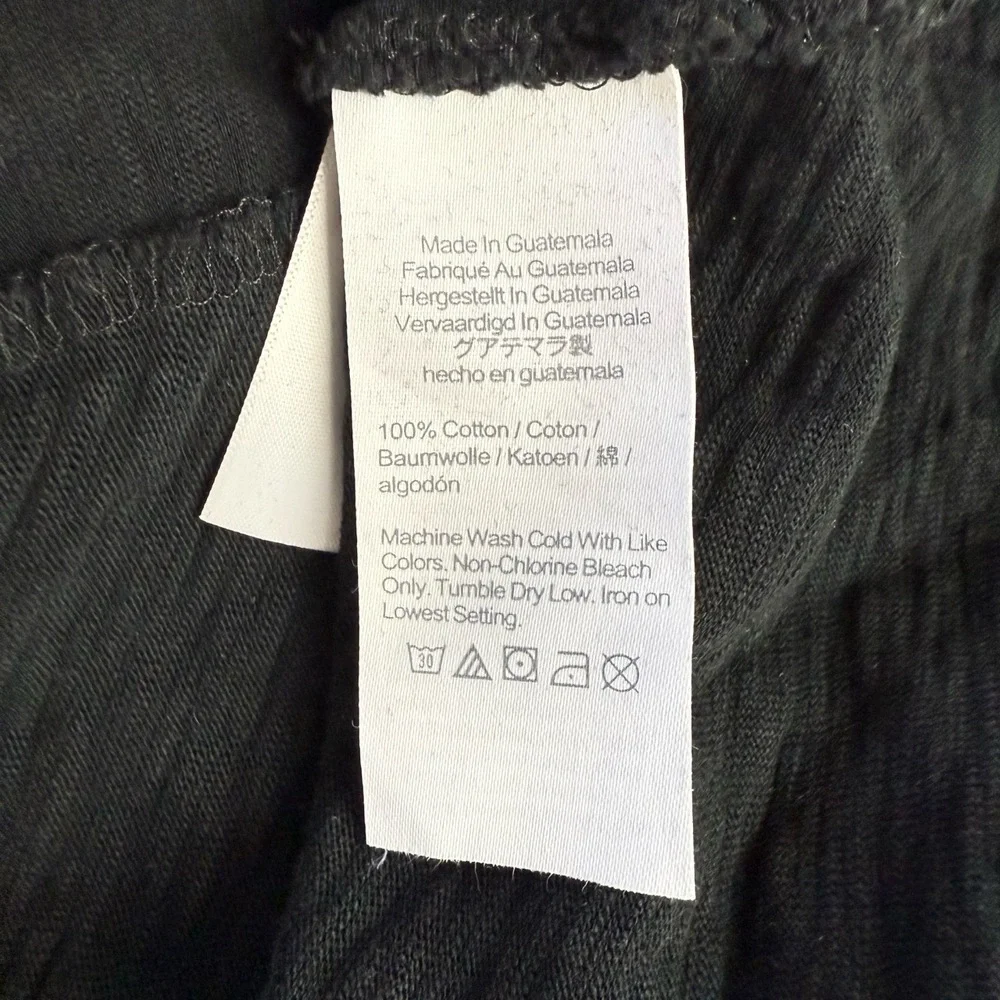 J.Crew Black Ruffle Cap Sleeve‎ Elastic Waist Tiered Stretch Knit Dress XL